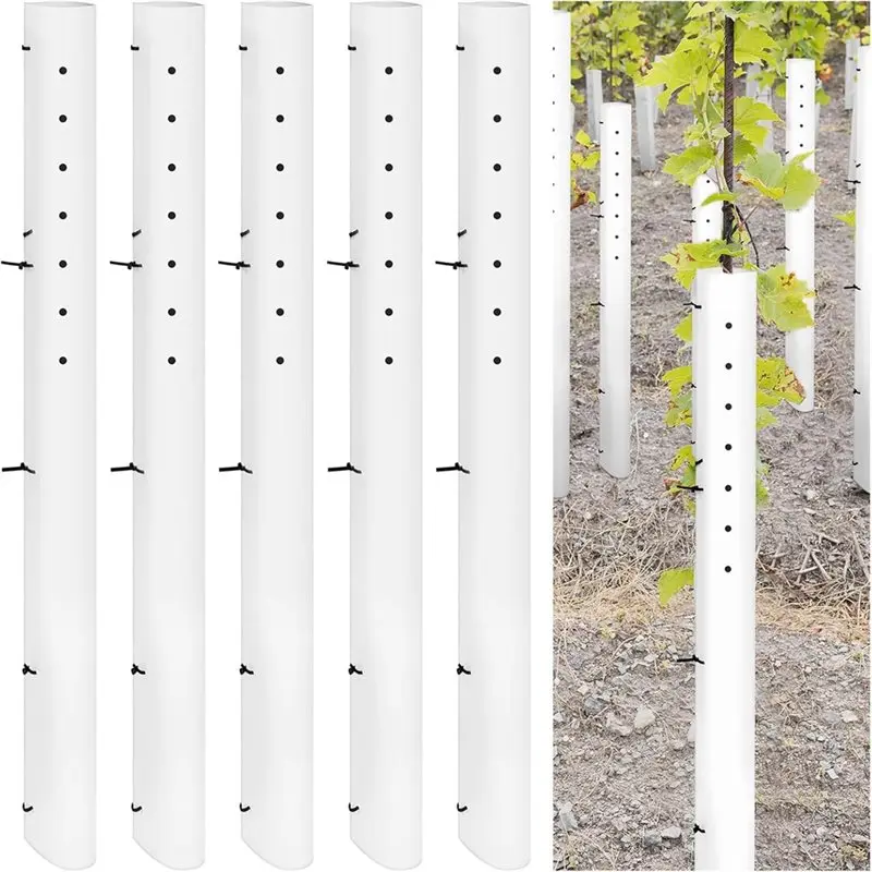 ABUL-Tree Seedling Sapling Grow Tube 48 Inch Vented Seedling Protectors Split Tree Grow Protector With Releasable Zip Ties