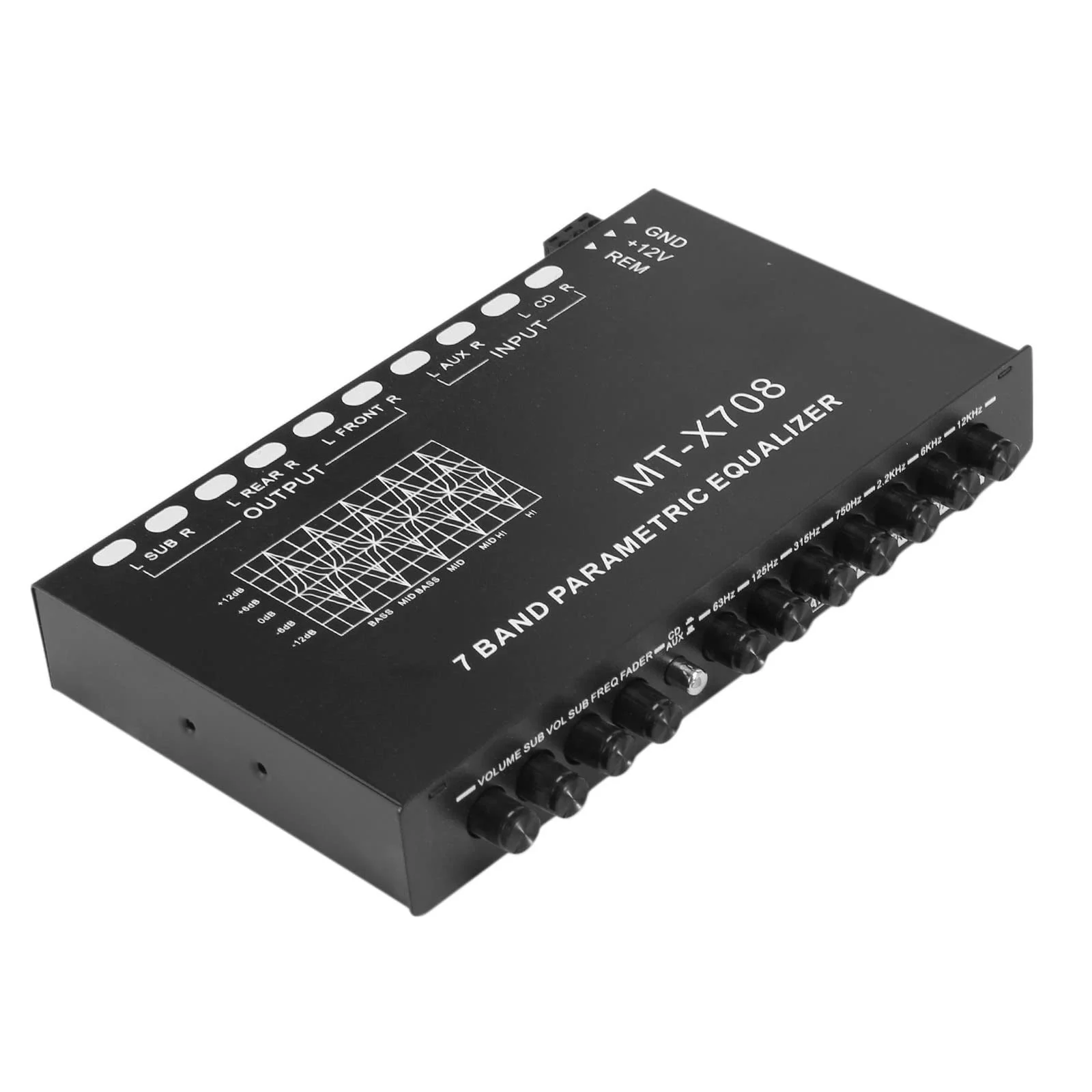 

7 Equalizer Audio Amplifier Controller Channel Graphic DSP Stereo Equalizer Car Audio Eq Metal Construction Compact Design