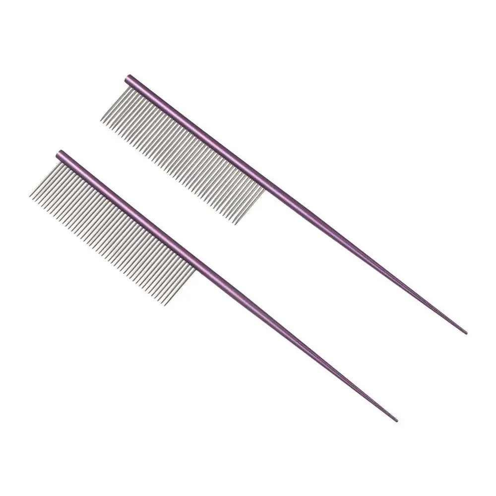 

Stainless Steel Pet Flea Comb Dense Tooth Colorful Dog Grooming Comb Non-rust Pet Hair Comb for Removing Lice and Fleas