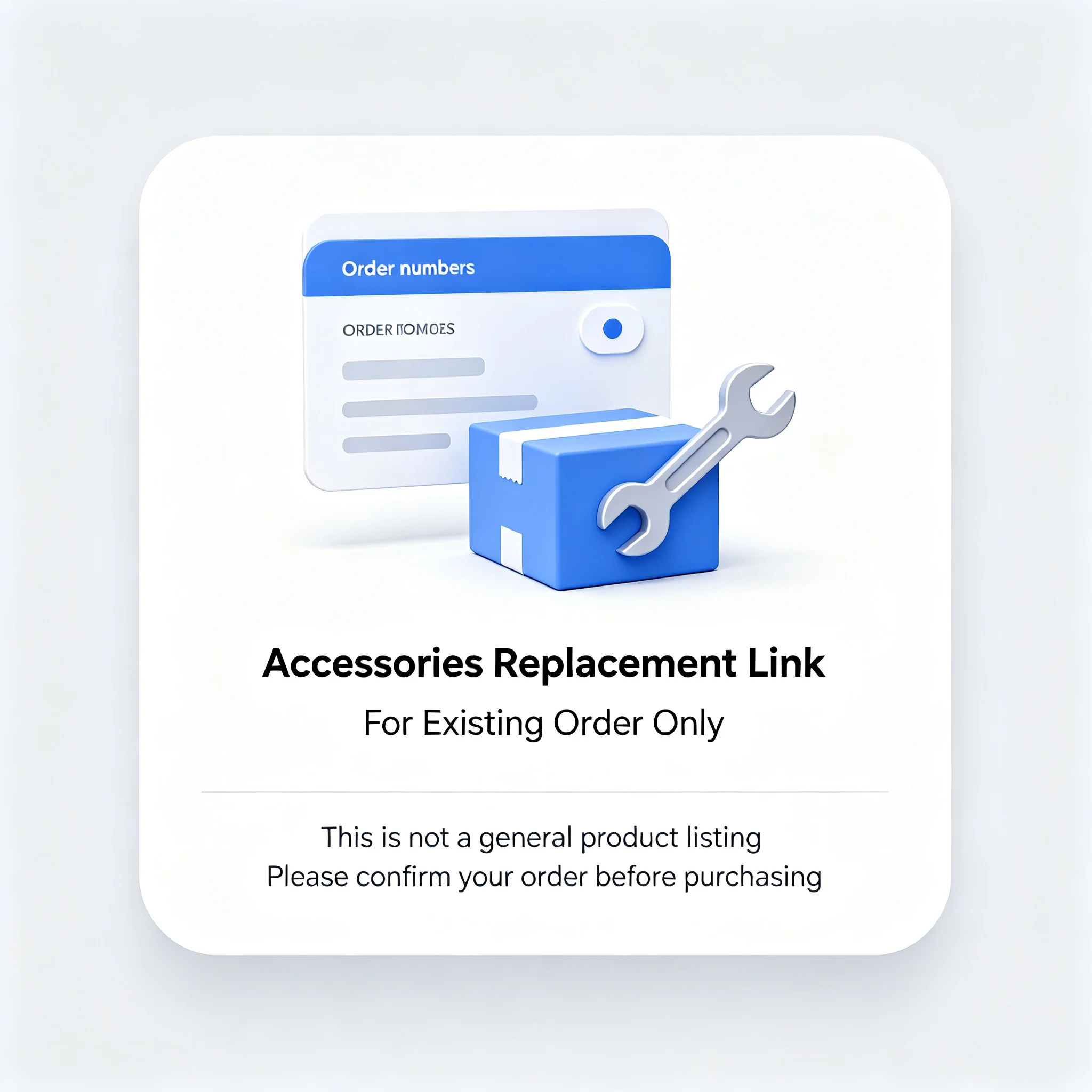 Accessories Replacement Link for Existing Orders Only