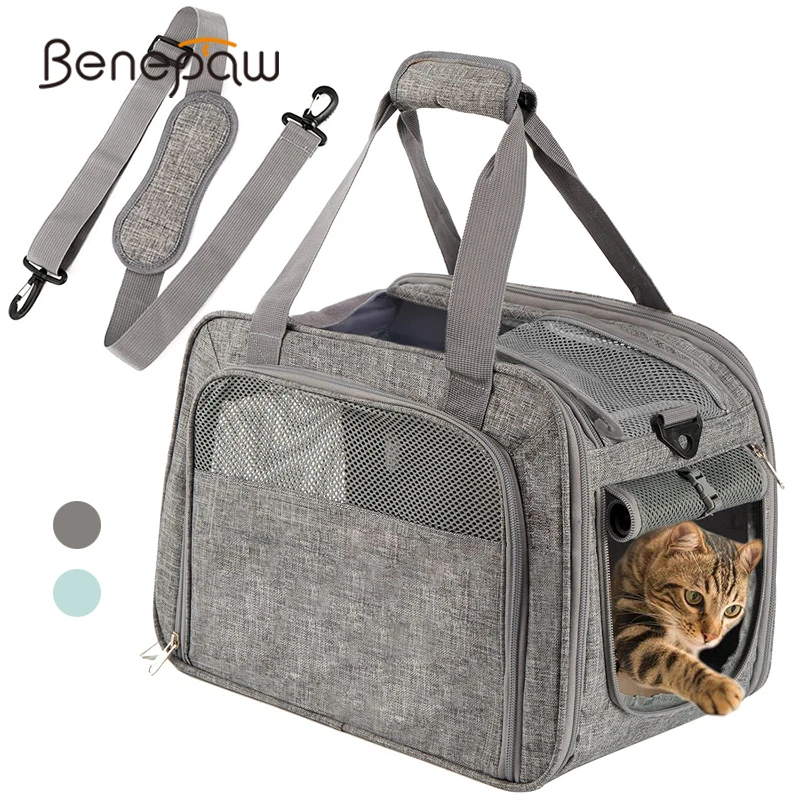 

Портативная мягкая переноска для кошек Benepaw, воздухопроницаемая прочная сетчатая верхняя сумка для собак, переносная сумка для путешествий