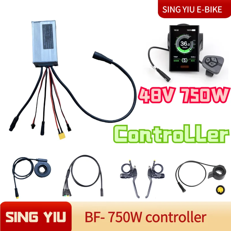 Bafang-Electric Bicycle Controller Set, G060, G062 Fat Motor, 48V, 750W, C961, 500C, DPC18