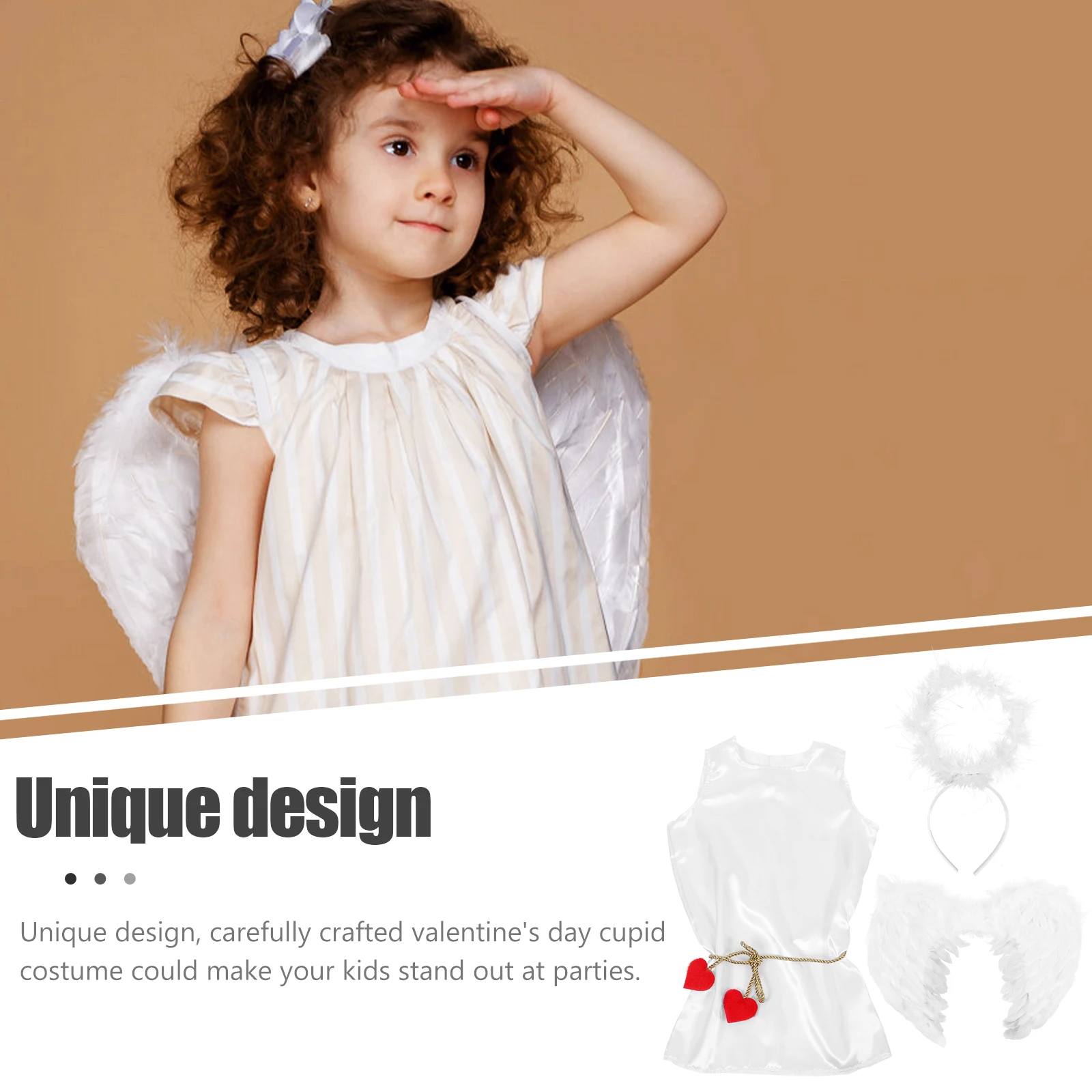 

Children Valentine Costume Kids Performance Outfits Polyester Cupid Costume For Toddler Toddler Cosplay Costumes