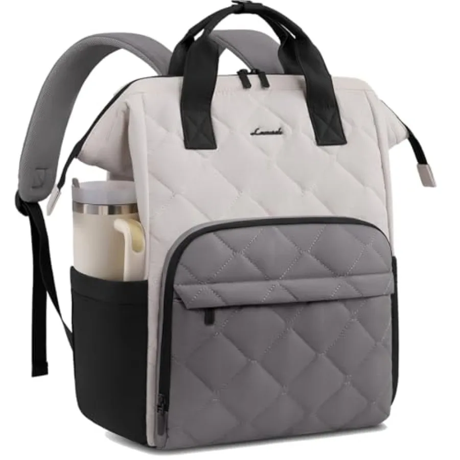 

Laptop Backpack for Women Work Travel Backpack Purse Puffer Quilted Laptop Backpack Casual Daypack for Nurse Teacher