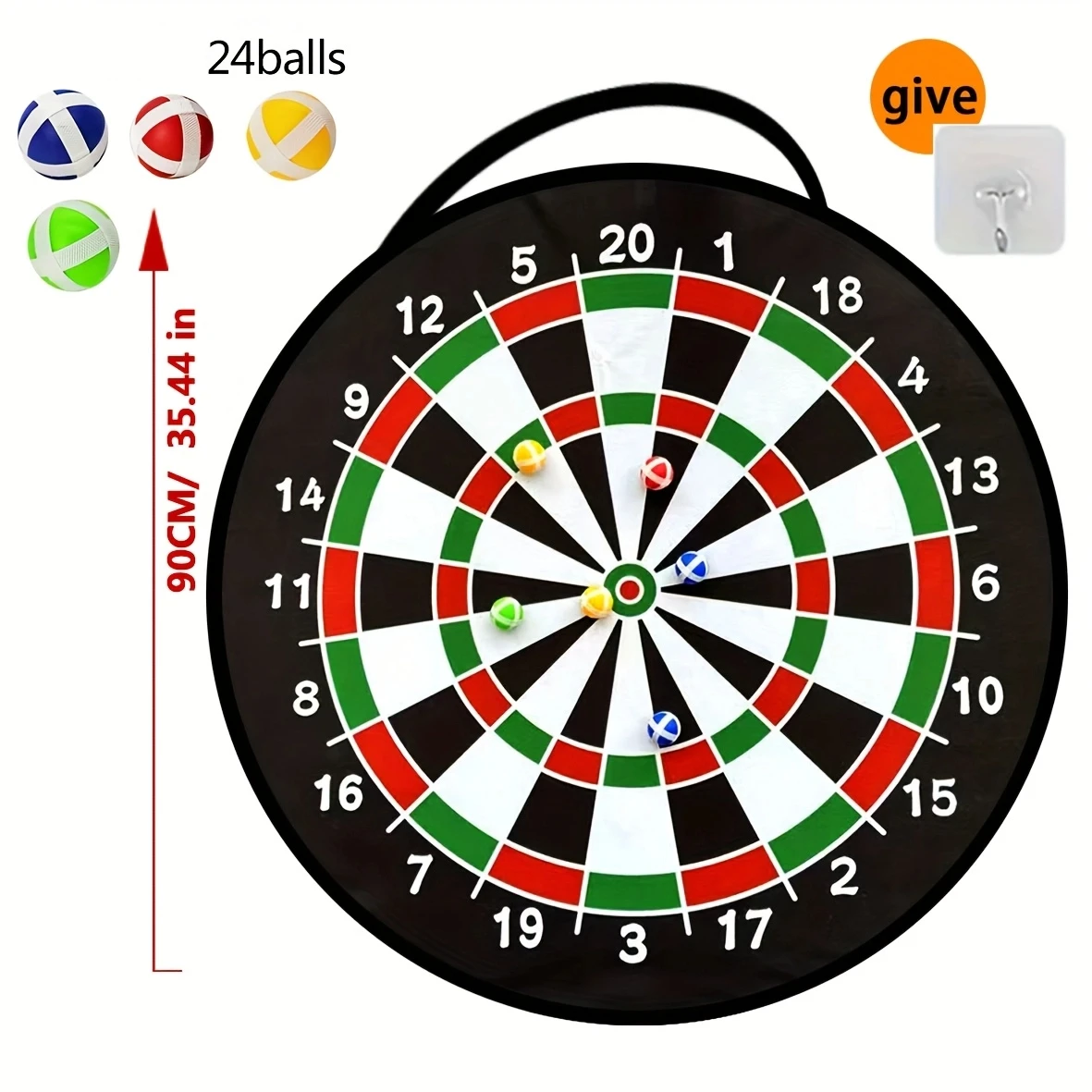 

90.02 Cm Super Large Sticky Ball Darts Board Set, Perfect for Friend Gatherings, Party Games, School Multiplayer Competitions