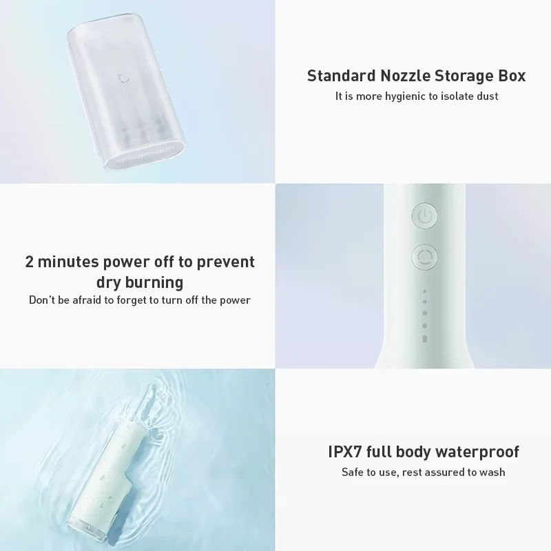 XIAOMI MIJIA F400 Portable Oral Irrigator with 4 Modes 200mL Water Tank 1700 Pulses/M Water Spray Retractable Flosser Pick Jet gallery 1