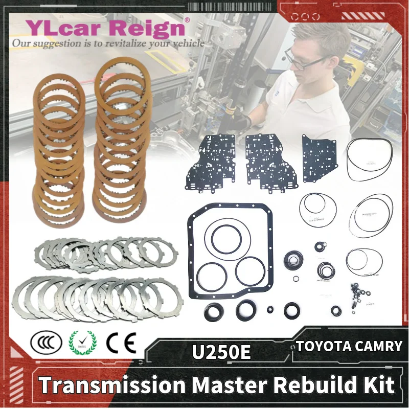 U250E U250 Automatic Transmission Gearbox Master Rebuild Overhaul Repair Kit Seals Gasket Friction Steel Plate for TOYOTA CAMRY