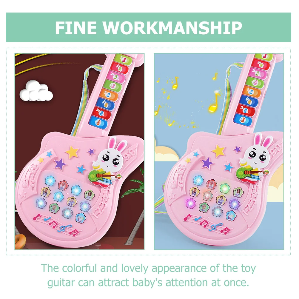 كارتون الغيتار الكهربائي اللعب الموسيقي للأطفال حواف آمنة ناعمة أداة تعليمية مبكرة التعرف على ألوان الطفل #3