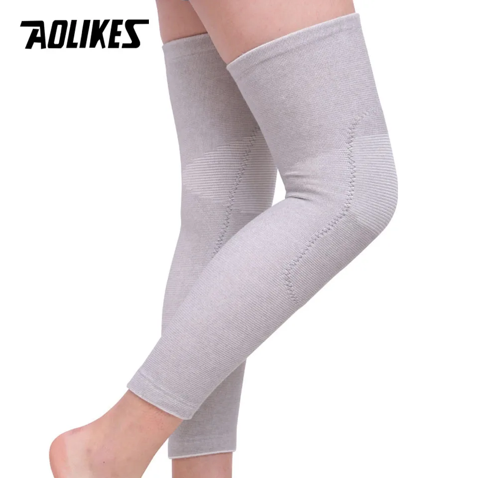 AOLIKES 1Pair Long Kneepad Calf Leg Knee Pad Warm Support High Elasticity Relieve Arthritis Sports Outdoor Knee Guard Protect