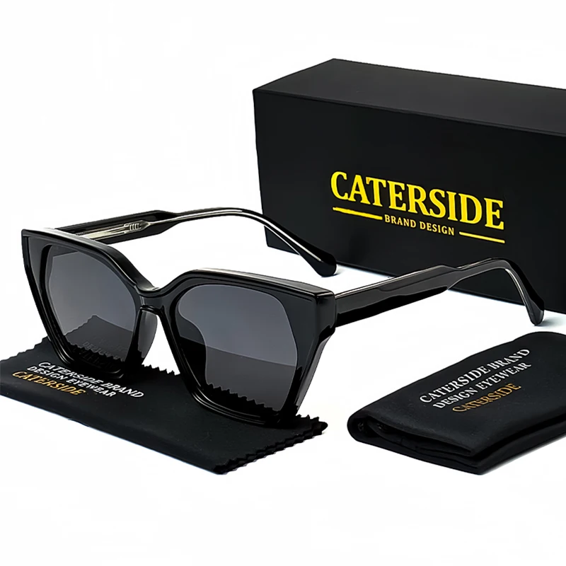 Caterside Retro Pilot Zonnebril Mannen Groot Frame Propionzuur Pin Punk Zonnebril Vrouwen Reizen Party Winkelen Brillen Zomer – Detail 6