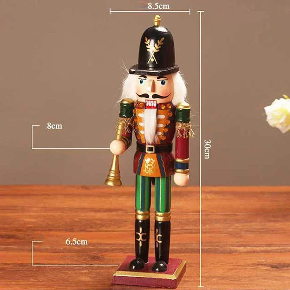 Figurine de Marionnette Casse-Noisette en Bois, Soldats Pehonneur à la Main, Modèle de Beurre, Ornements de Noël, Décoration de la Maison, Nouvel An, 30cm