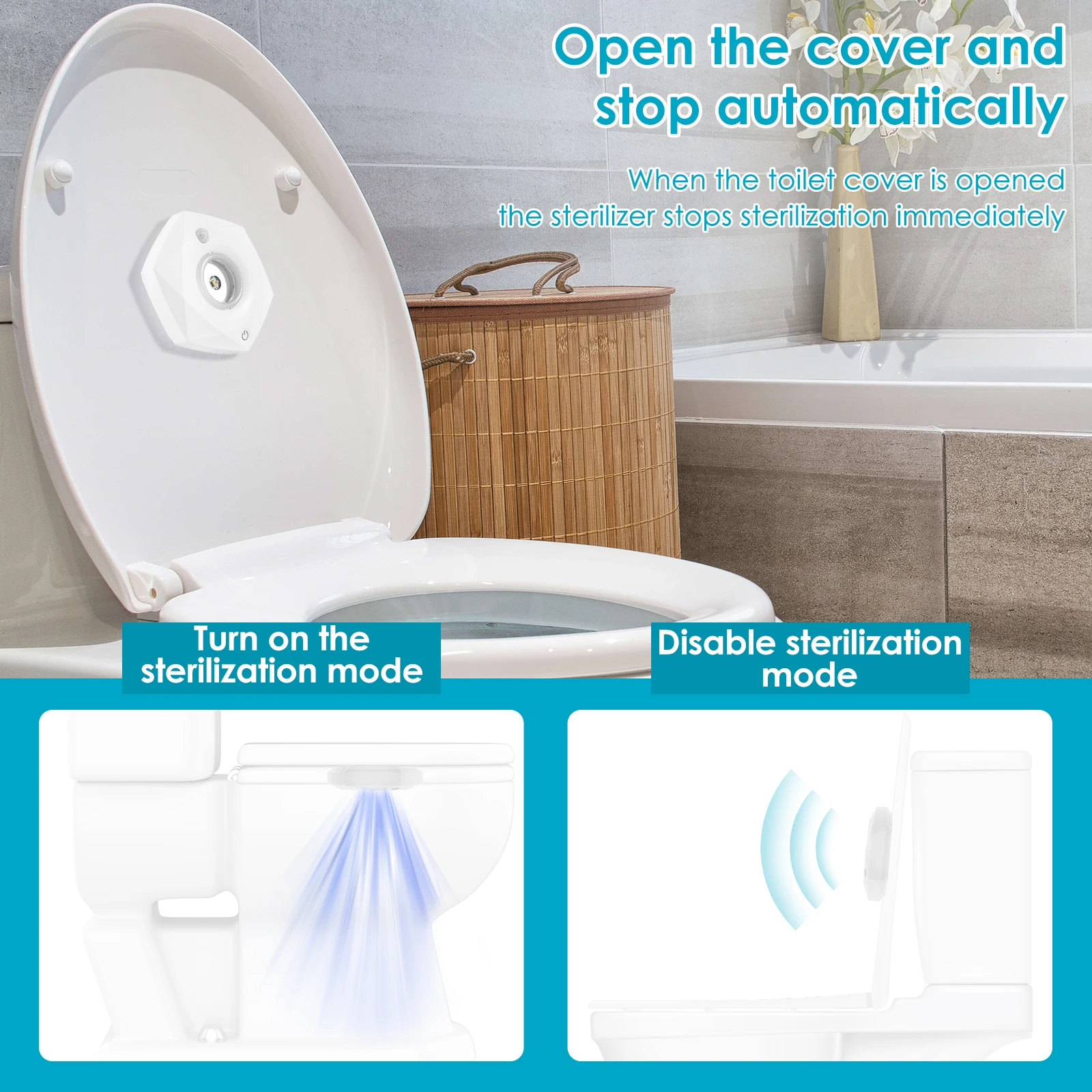 Toilet Bowl Light IPX4 Waterproof Toilet Sensor Light Rechargeable UV Sterilizer Toilet Light Body Sensor Toilet Seat Light