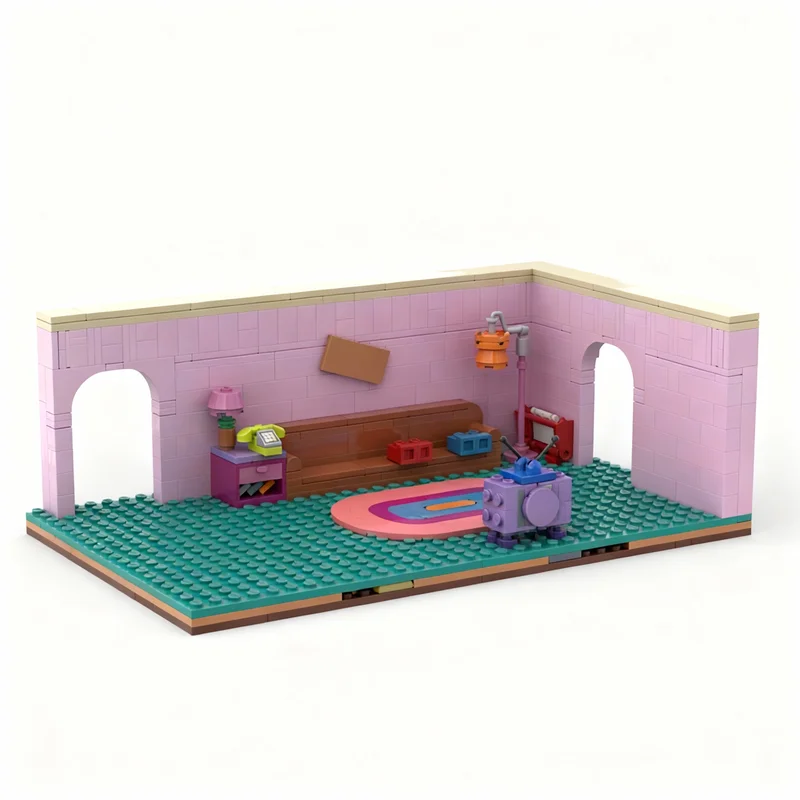 442pcs MOC The Simpsons TV Room And Couch Collectible Minifigures Model Building Blocks Toy Gift Creative Display Desk Premium