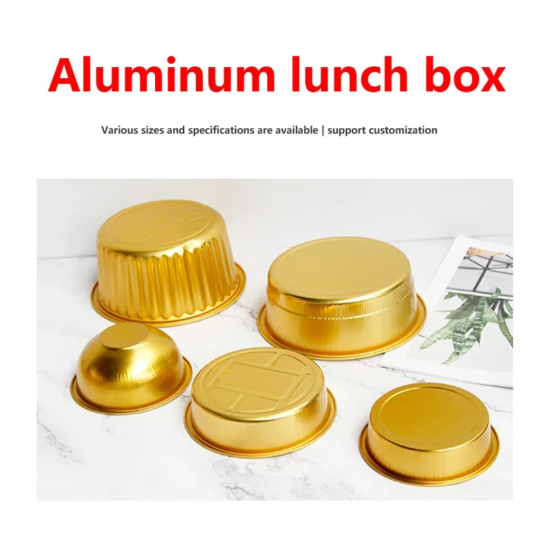 

Round Square Aluminum Foil Box Thickened and Sealable Food-grade Packaging Box Rectangular Takeaway Aluminum Foil Lunch Box