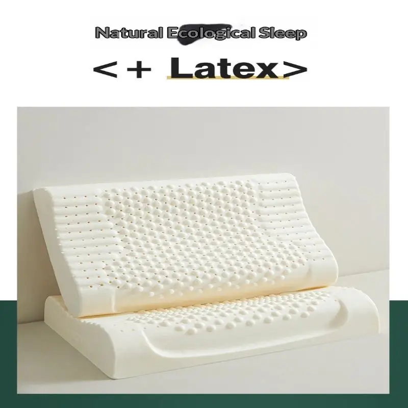 Natural Latex Massage Neck Pillow Soft Support Particle Pillow Core for Adult Improve Sleeping Quality Bedroom Use