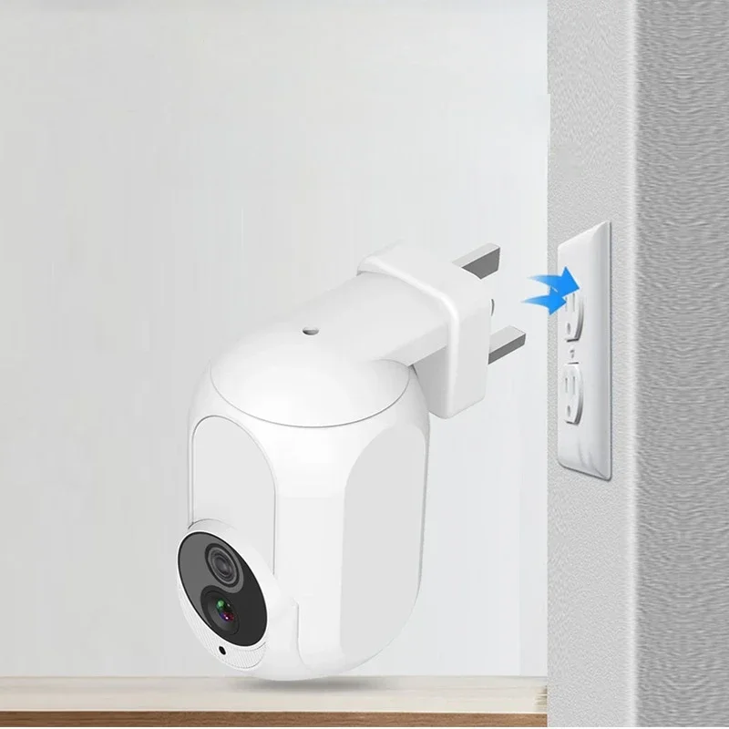 360 °   1080P Muur Plug-in Camera Wifi Surveillance Home Security Bescherming Nachtzicht LED Lamp Licht IP-camera's