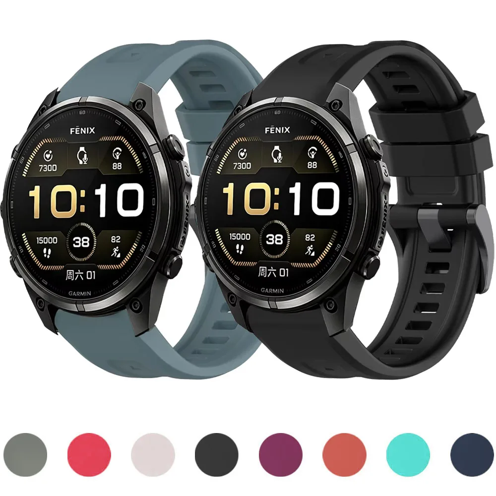 Quick Fit 26mm 22mm 20mm Silicone Strap for Garmin Fenix 9 Pro/9/8 51mm 47mm 43mm Bracelet for Garmin Tactix 8/Enduro 3 2 Strap