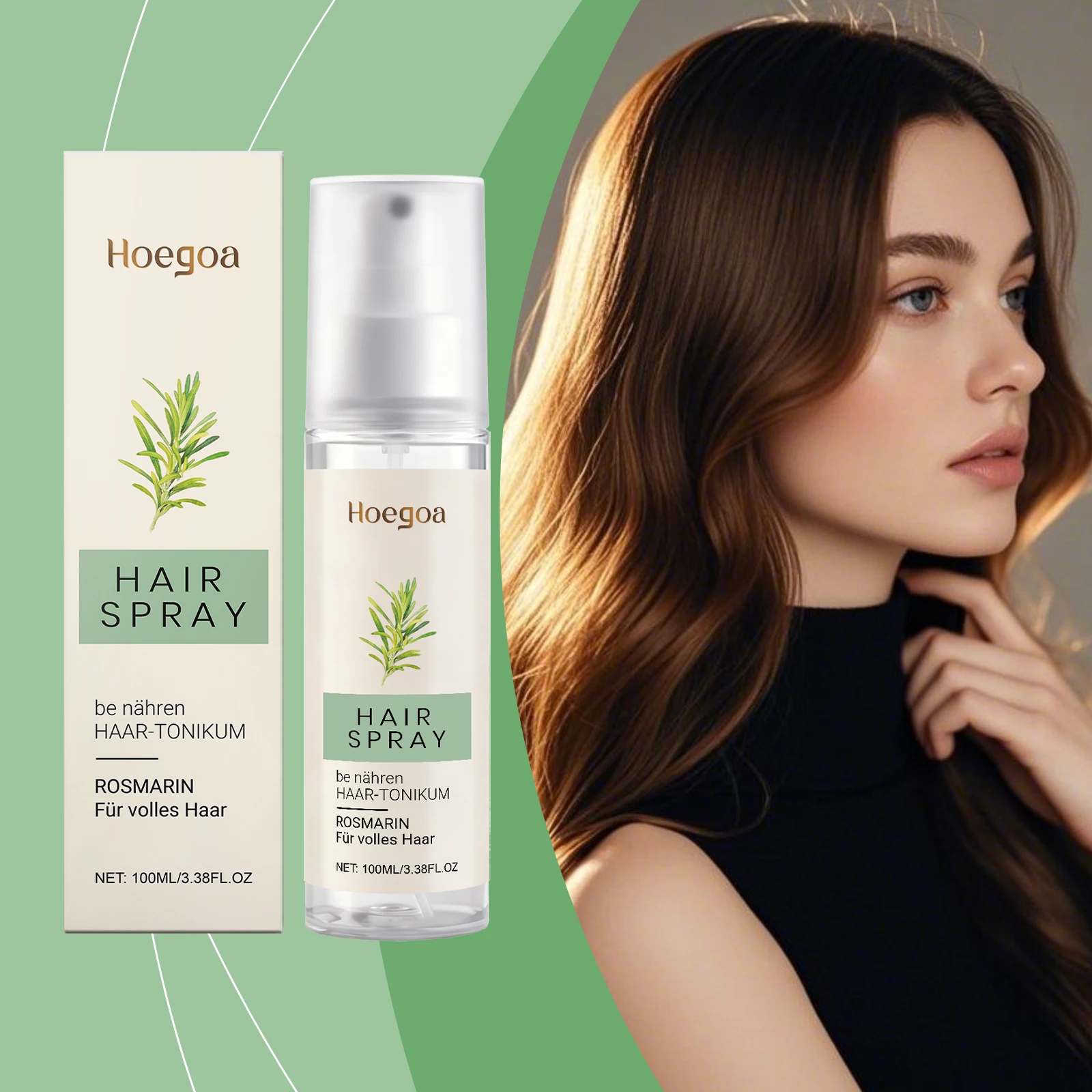 

Rosemary Hair Hydrating Spray-Nourishes Dry Frizzy Hair, Reduces Oiliness & Enhances Shine, Volumizing with Natural Herbal Scent