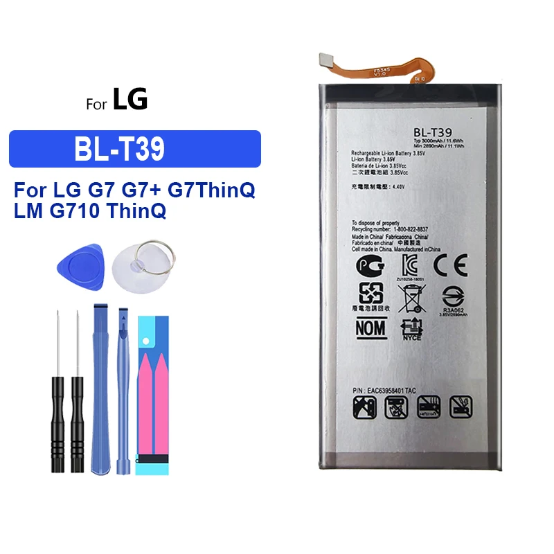 BL-T39 de batería de teléfono de repuesto para LG G7 G7 + G7ThinQ LM G710, baterías nuevas de 3300mAh, código de herramientas gratis