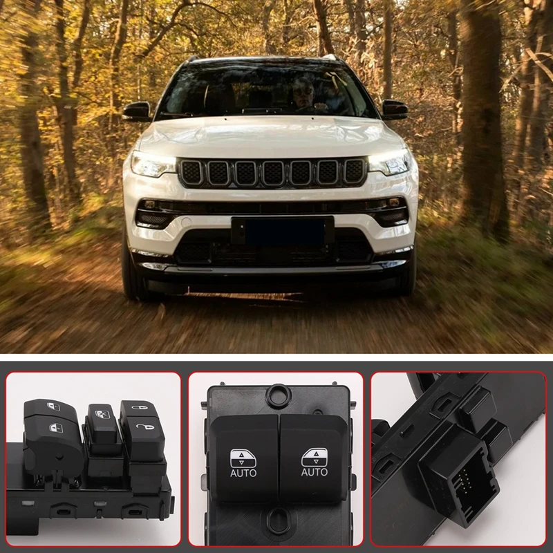 Interruttore di comando alzacristallo elettrico lato conducente auto interruttore di sollevamento in vetro 60961240 60968633 per Jeep Compass 2022-2024 LHD