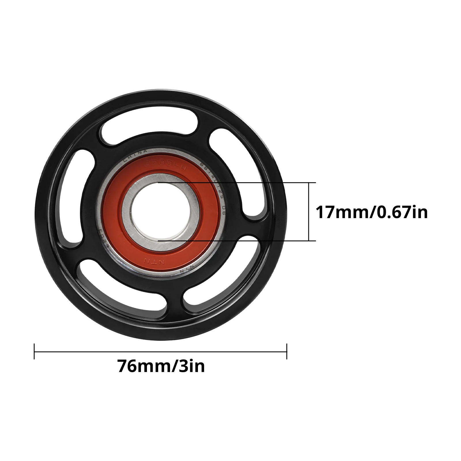베빈시 빌렛 3.00인치 / 76.0mm x 6리브 스무스 페이스 풀리 (범용)