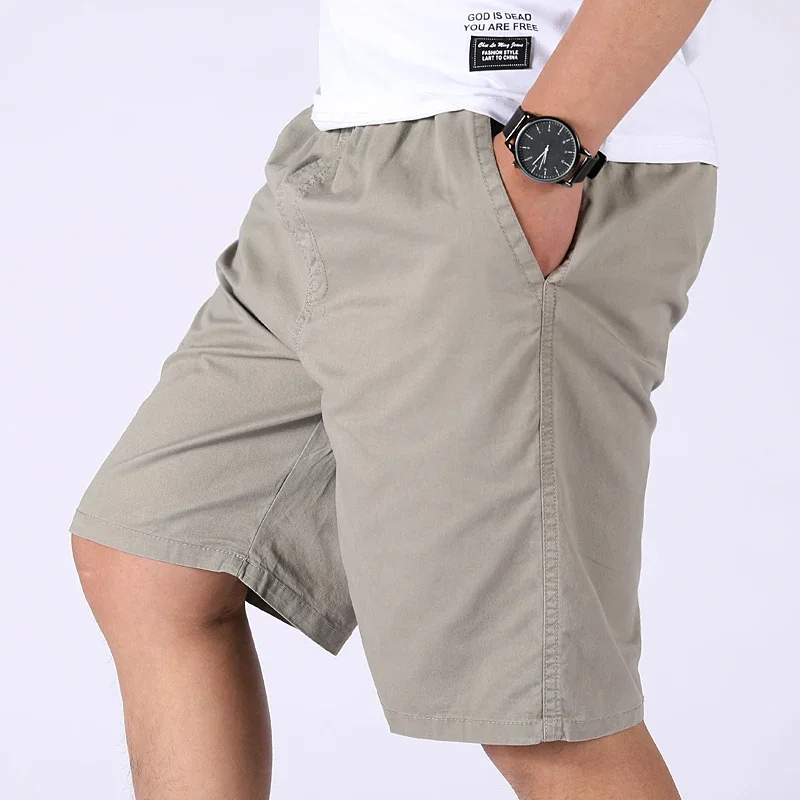 Herren Casual 100% Baumwoll-Shorts Weich Gewaschen Locker Sitzende Bermuda-Shorts Sommer Elastischer Bund Kordelzug-Shorts für Herren Tägliche Kleidung – Detail 22