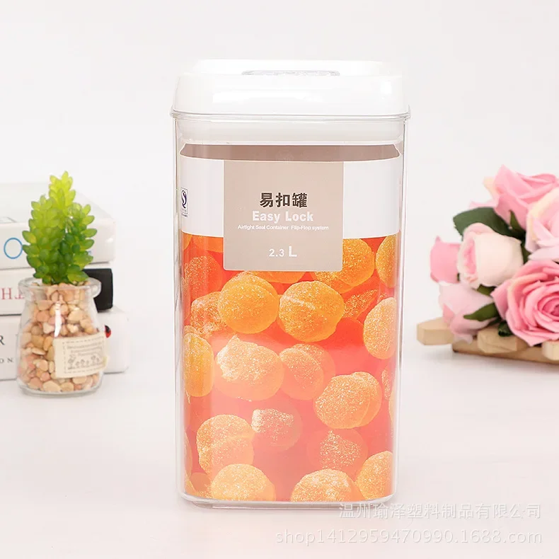 Plastic Food Storage Box Snacks Dried Fruits Multigrain Storage Jars CapacityTanks Kitchen Containers Transparent Sealed Cans