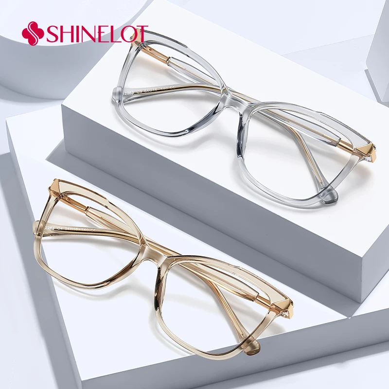 

82263 Retro Women Cat Eye Eyeglasses Frame Eye Protection Bluelight Blocking Glasses Youth Style Jelly Color Eyewear