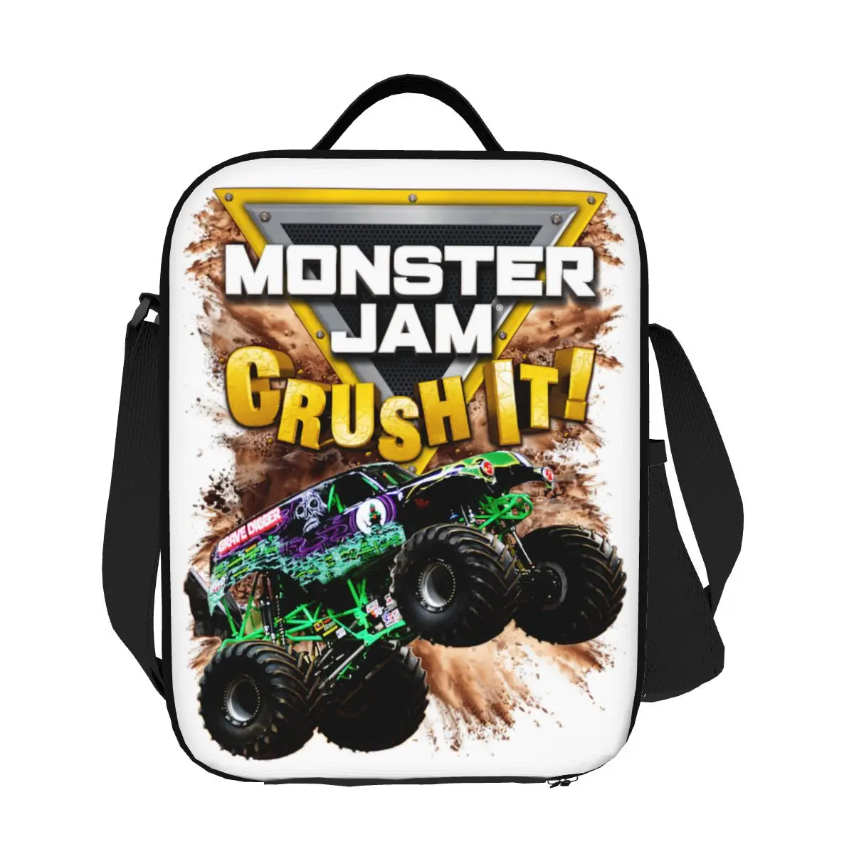 

Custom Monster Jam Grave Digger Monster Truck Thermal Insulated Lunch Bags Women Resuable Lunch Tote for Bento Food Box