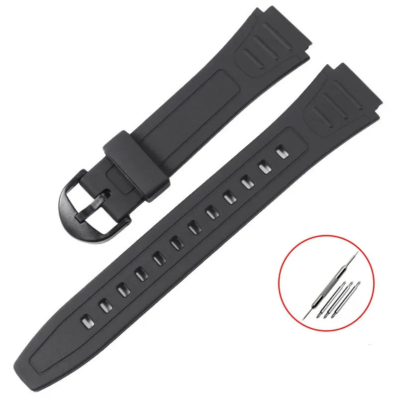 watch band For Casio G-Shock W-800H W-217H AQ-S800W Resin Rubber Convex Joint 18mm Bracelet watch accessories band