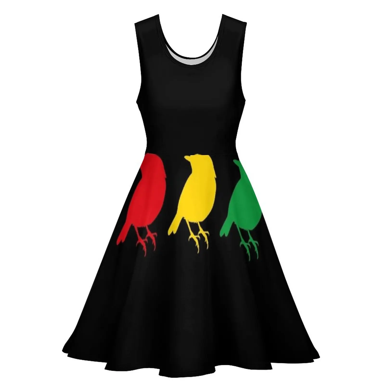 3 little Birds - Three Birds Rasta Colors Bob Song Sleeveless Dress dress women summer fairy dress Women"s evening