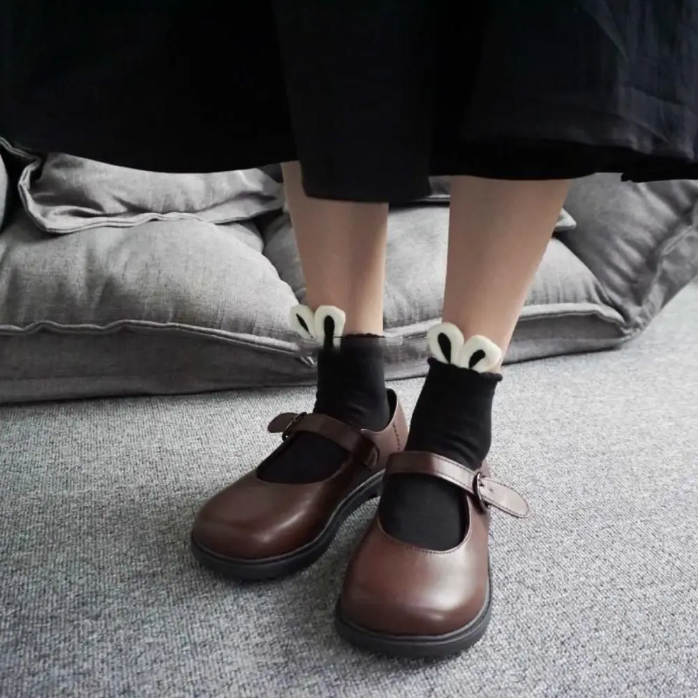 New Japanese Kawaii Lolita Socks Cotton Korean Style Rabbit Ear Sock Harajuku Cosplay Maid Cute Animal Ears Sock