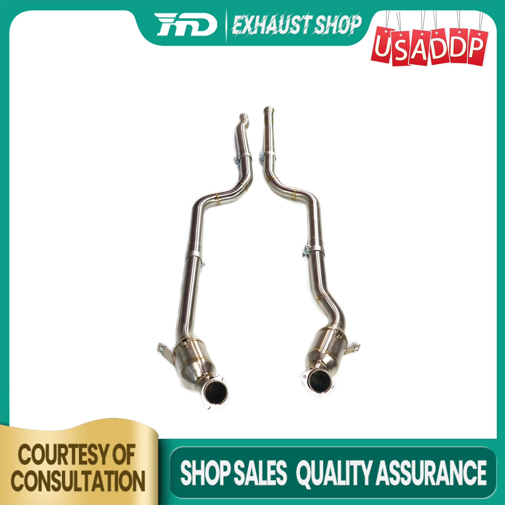 

Downpipe for Mercedes Benz CLS320 CLS400 3.0T without Heat shield Exhaust system Long service life Stainless steel