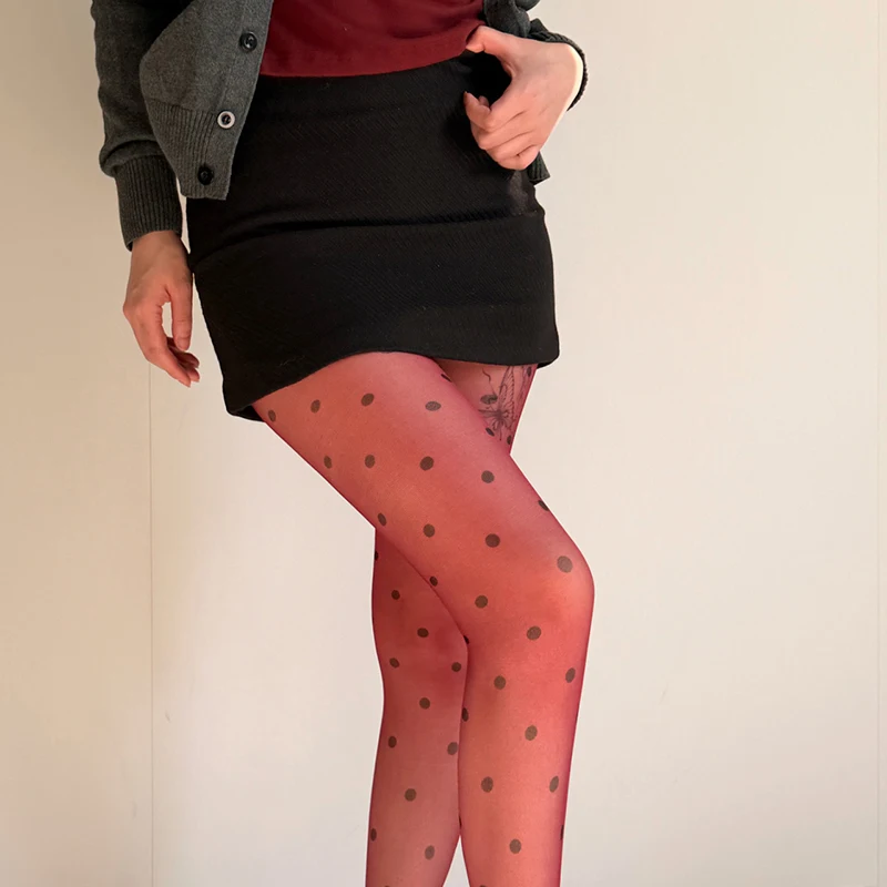 Y2K Polka Dot Strumpfhosen für Damen mit Punktemuster 2026 Sommer 30D Ultradünne Transparente Spicy Girl Durchsichtige Strumpfhose – Detail 2