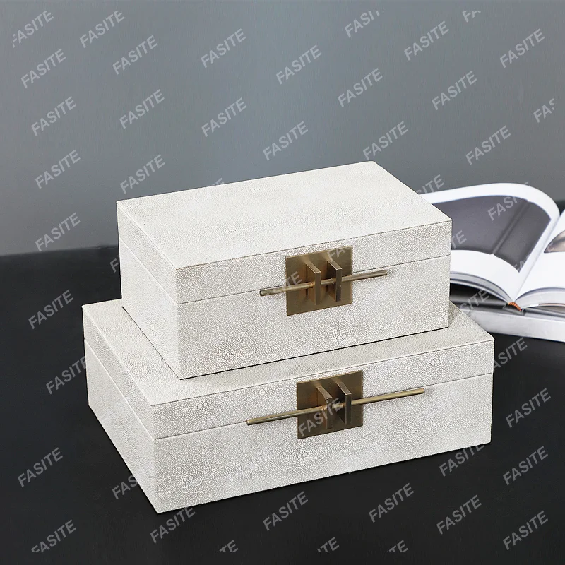 Model room villa living room Nordic storage box wood alloy jewelry box hotel dressing table