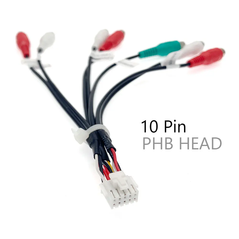10 Pin Universal Car Radio RCA Output Wire Harness Aux Input SUB Woofer Cable Adapter Connector Android DVD Navigation