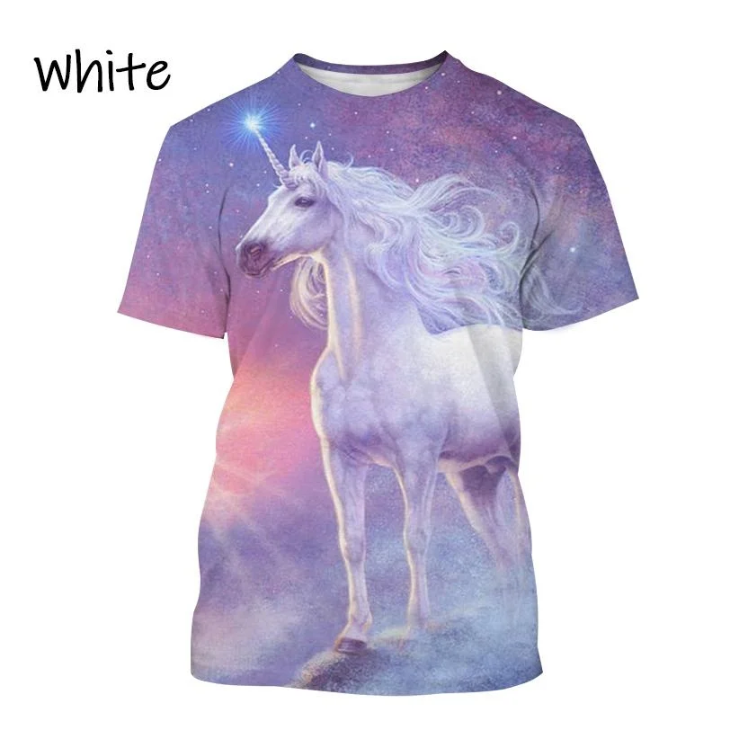 Summer fashion neutral short sleeved T-shirt, 3D printing, casual T-shirt, Harajuku T-shirt, Nairobi, animal horse