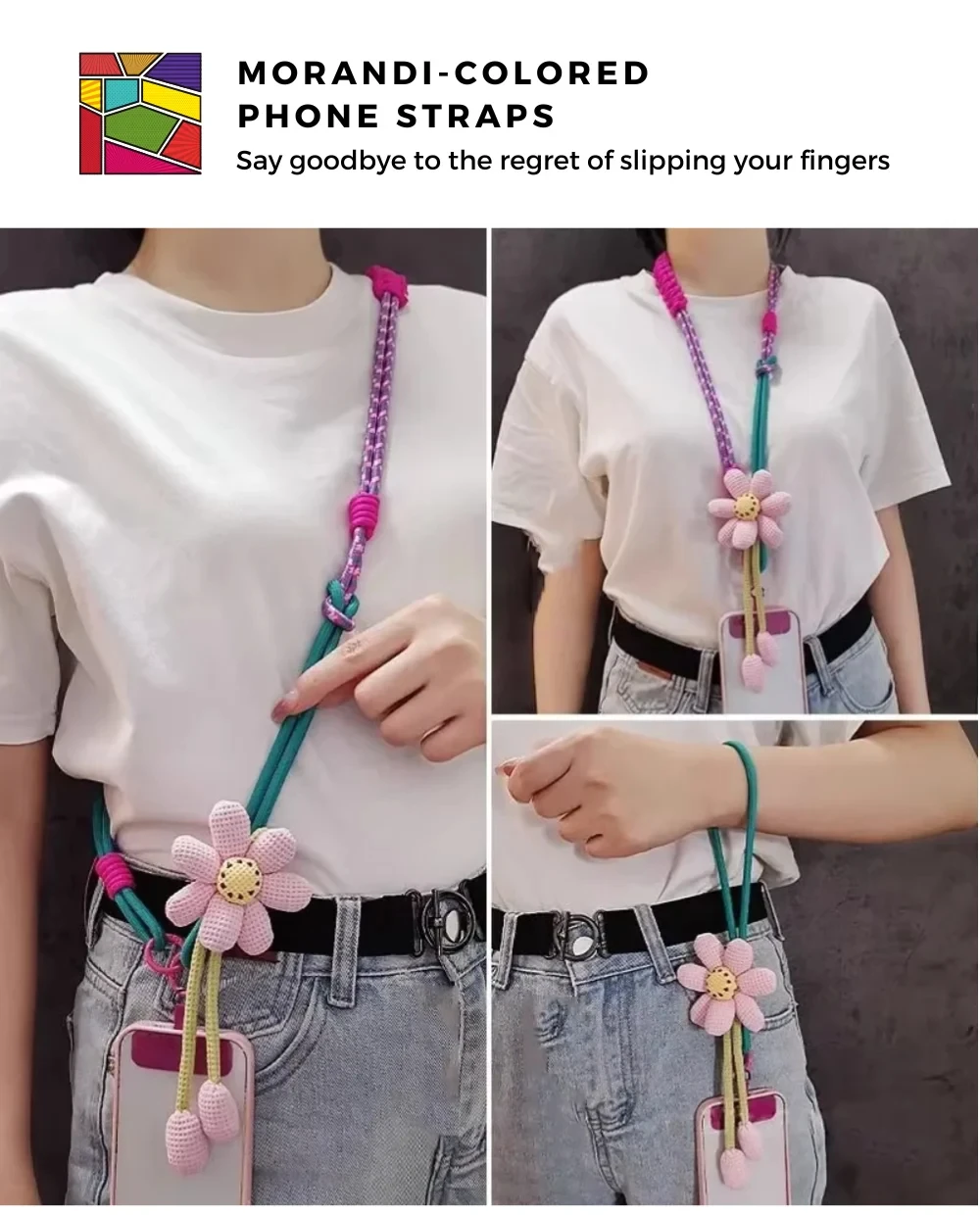 Tali Lanyard Universal untuk Ponsel Bergaya Kartun, Tali Selempang Panjang, Aksesoris Gantungan Dekoratif Kartun