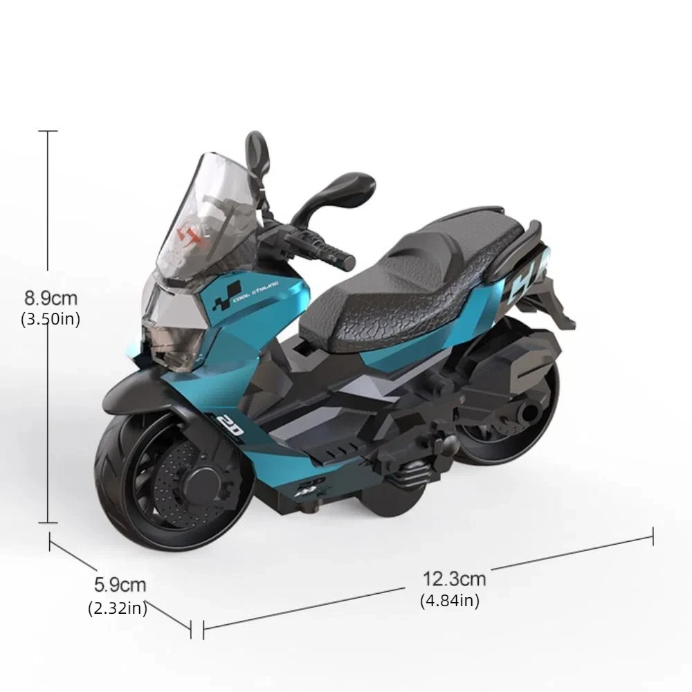 Modelo de motocicleta de aleación en miniatura, vehículo fundido a presión, juguete de simulación, motocicleta de juguete, artesanía de aleación, motocicleta, juguete extraíble