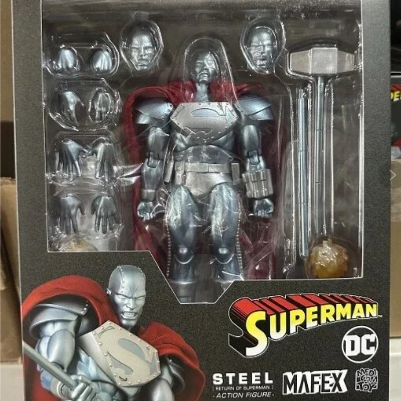 

6 Inch Genuine Mafex No.181 Steel Superman Action Figures Steel Comic Book Edition Toy Peripheral Model Collectible Toy Gift