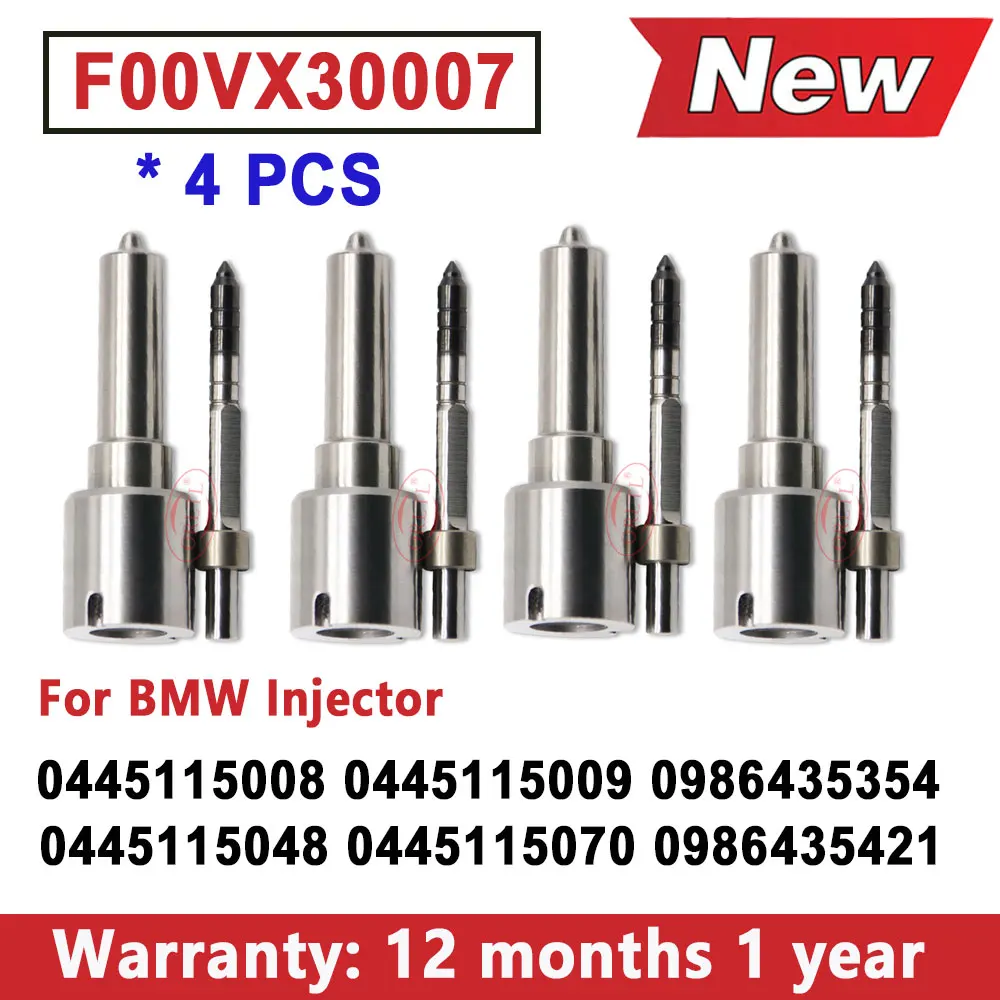 4PCS F00VX30007 새로운 피에조 인젝터 노즐 FOOVX30007 BMW용 0445115008 0445115009 0986435354 0986435421 0445115048 0445115070