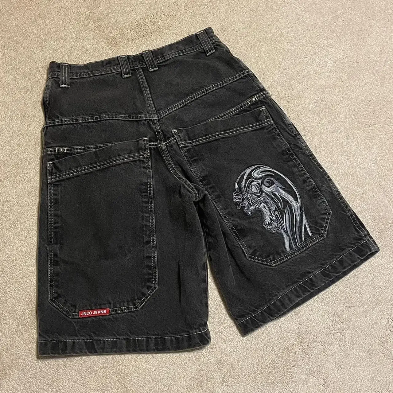 Short de dehors en Denim pour Homme, Vêtement Style Hip Hop, Rétro, Graphique, Streetwear, JNCO, Y2K, Baggy, Gothique, Harajuku