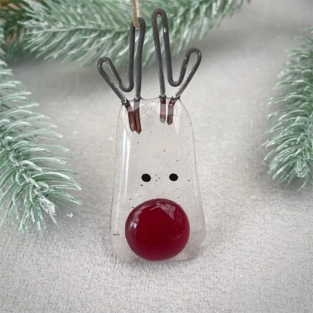 Funny Christmas Glass Pendant 2024 New Year Decor Christmas Tree Ornament Car Interior Home Decorations