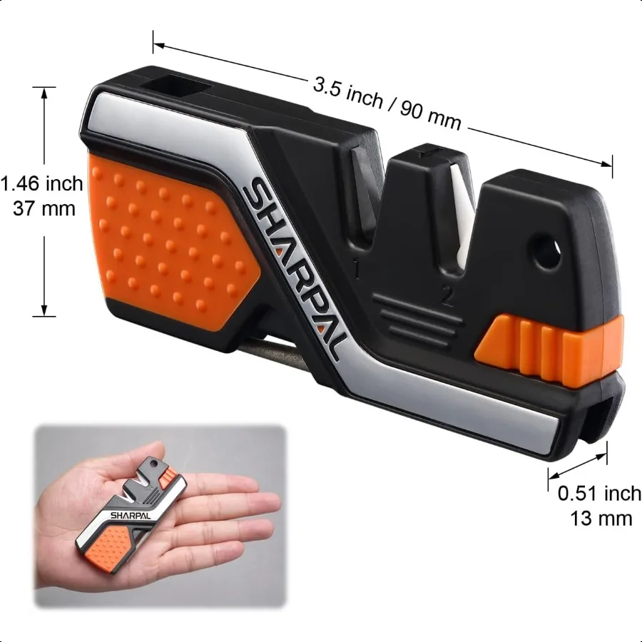 101N 6in1 Pocket Knife Sharpener Survival Tool Diamond Sharpening Rod Fire Starter Ferro Rod Whistle Sharpens Straight Serrated