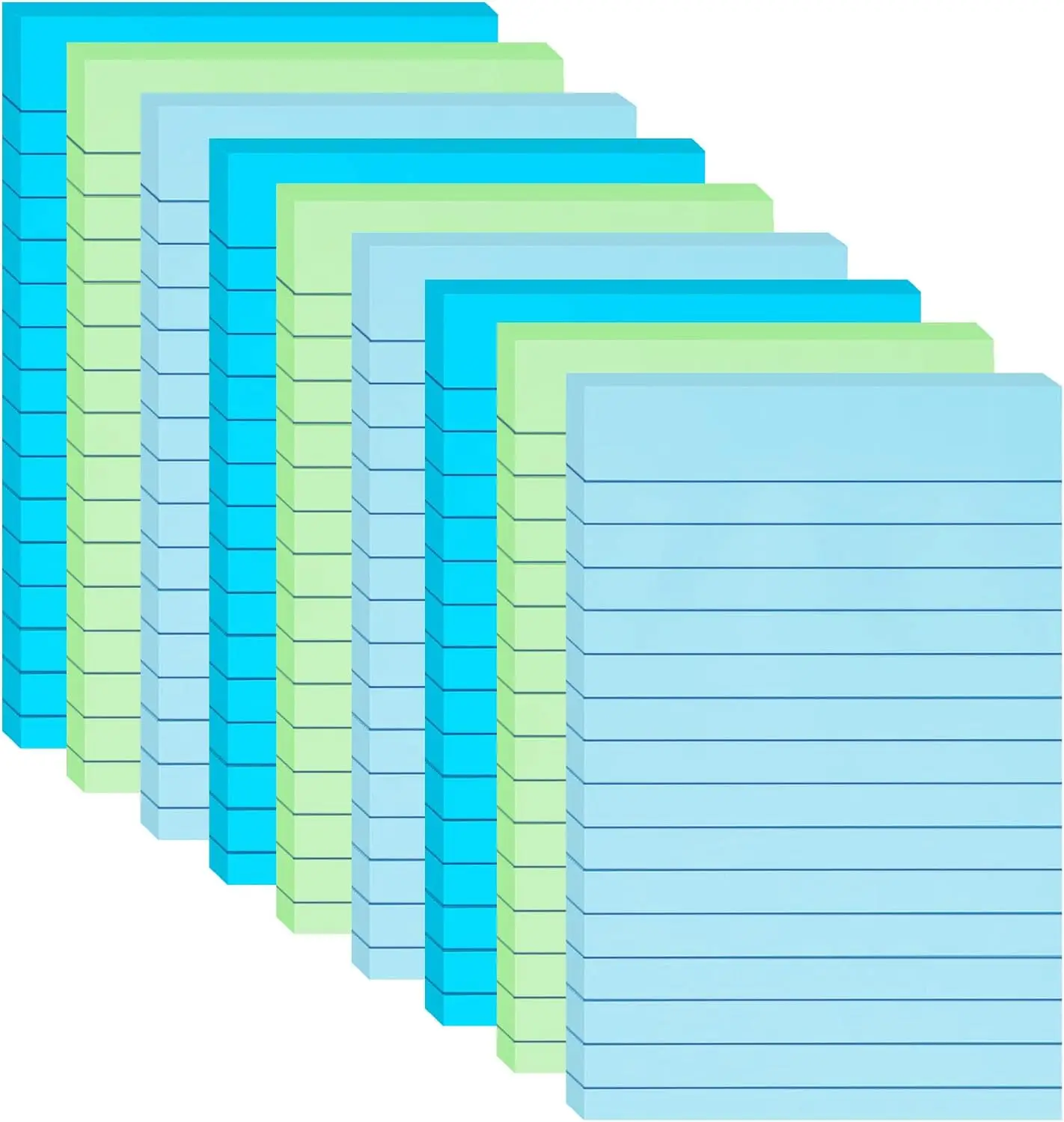 9 Pack) Lined Sticky Notes 4X6 in Post Sticky Notes with Lines, 9 Aesthetic Vintage Sticky Note Large Neutral Ruled Post Sticky