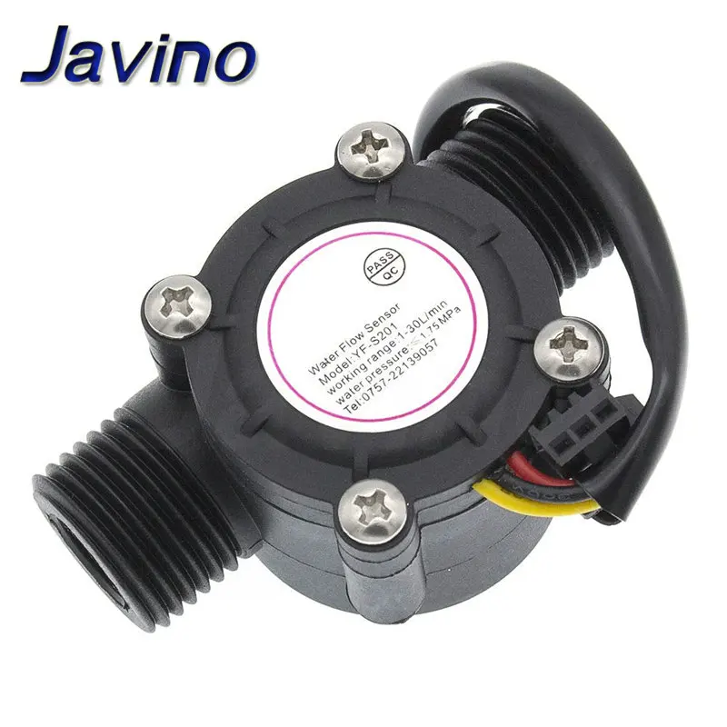 Water Flow Sensor DC 5-18V Flowmeter Hall Flow Sensor Water Control Liquid Flow Sensor Switch 1-30L/min 2.0MPa YF-S201