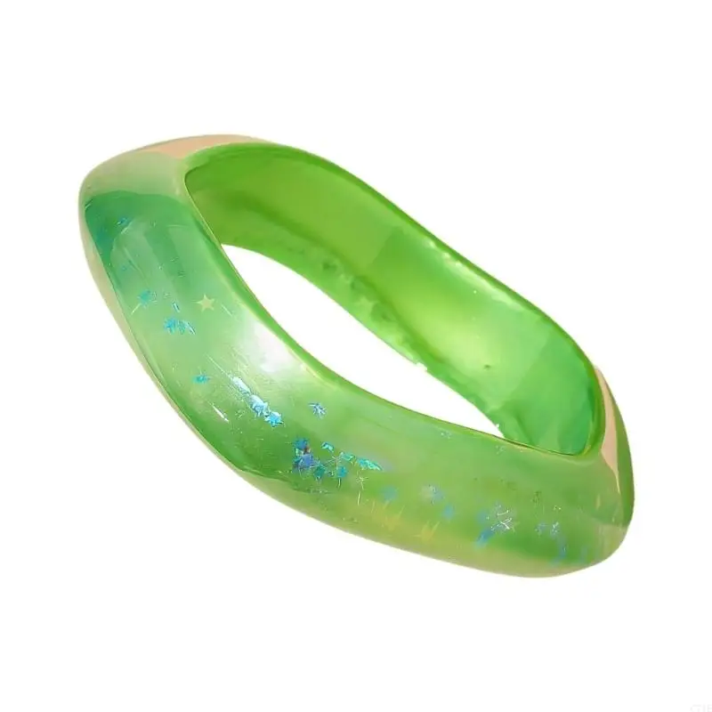 Unique Artistic Handmade Resin Bangle Distinctive Irregular Bracelet Striking Jewelry Stylish Gift For Her