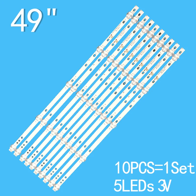 3V 5 lamp 465mm 10PCS For 49 inch MS-L2190 V1 CY_ HL+HT_ 490_ 3528 5X1_ 300mA_ 15V SUNNY SN50LEDA88/0227 POLAR P49L31T2C 50DN4JM