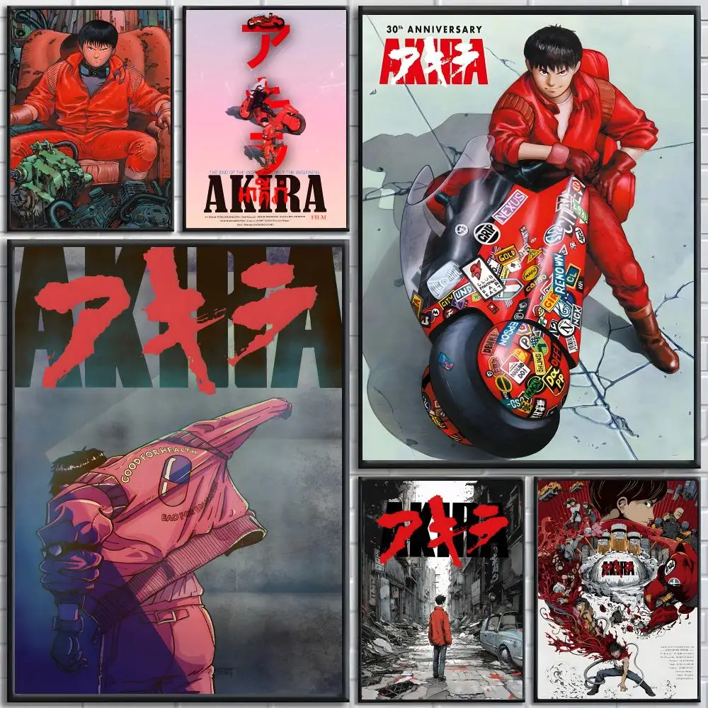 Classic Anime A_Akira Poster poster Self-adhesive wall stickers, suitable for room decoration, high-quality printing.