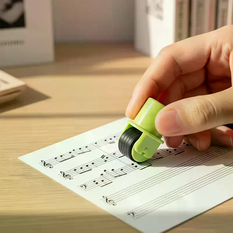 Music Staff Handwriting Roller Stamp, 5-Line Ink Pattern Stamp for Teaching, Easy Music Note Writing for Classroom & Home